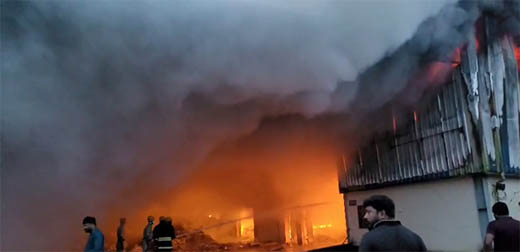 Massive fire